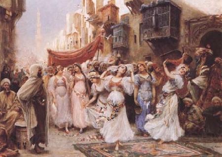 Gaston Saintpierre Chetahate (les danseuses) fete des femmes dans un mariage arabe a Tlemcen (province d'Oran) (mk32)